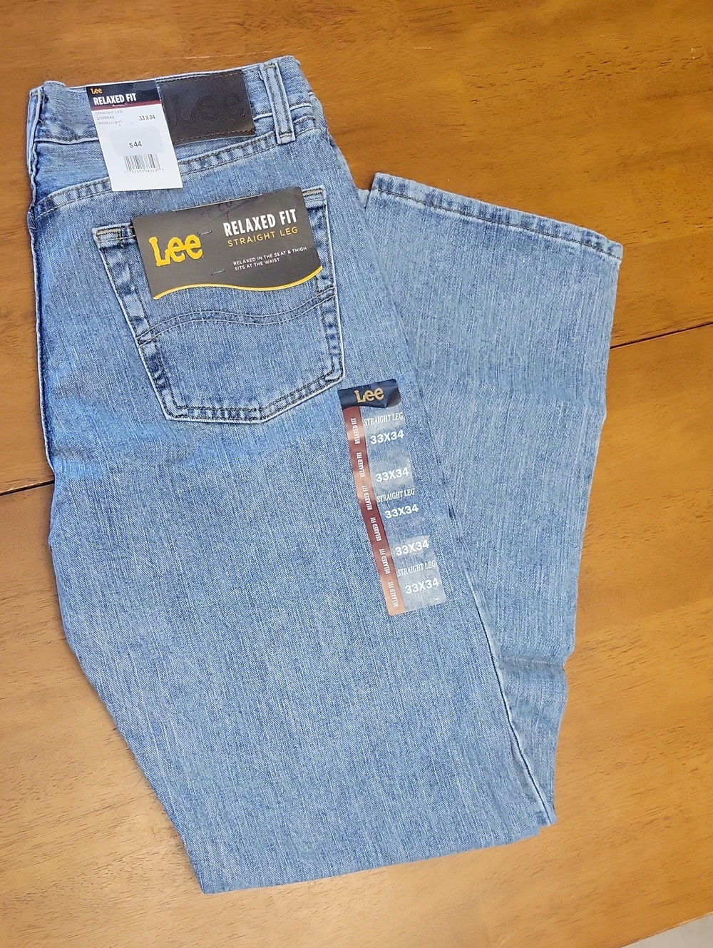 Lee Men's Relaxed Fit Straight Leg Jeans - Worn Light Blue 33x34